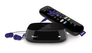 Roku 3 with remote and headphones